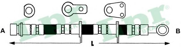 LPR 6T47355 Тормозной шланг слева для ROVER 45 (Ровер 45) LPR 6T47355 Тормозной шланг слева для ROVER 45 (Ровер 45)