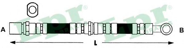 LPR 6T48221 Тормозной шланг<br >справа 