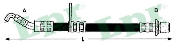 LPR 6T47586 Тормозной шланг справа для DAIHATSU STORIA (Дайхатсу Сториа) LPR 6T47586 Тормозной шланг справа для DAIHATSU STORIA (Дайхатсу Сториа)