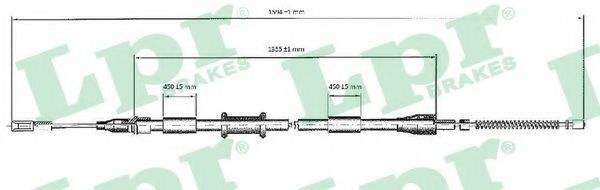 LPR C0038B Трос, стояночная тормозная система справа для AUDI 90 (Ауди 90) LPR C0038B Трос, стояночная тормозная система справа для AUDI 90 (Ауди 90)