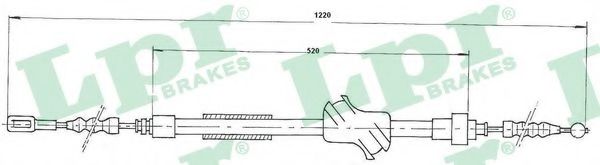 LPR C0041B Трос, стояночная тормозная система справа для AUDI COUPE (Ауди Cоупэ) LPR C0041B Трос, стояночная тормозная система справа для AUDI COUPE (Ауди Cоупэ)