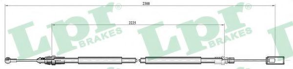 LPR C0213B Трос, стояночная тормозная система справа для PEUGEOT (Пежо)