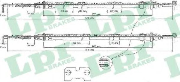 LPR C0229B Трос, стояночная тормозная система справа для FORD ESCORT VII (Форд Эскорт 7) LPR C0229B Трос, стояночная тормозная система справа для FORD ESCORT VII (Форд Эскорт 7)