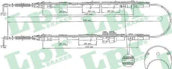 LPR C0234B Трос, стояночная тормозная система справа для FORD (Форд) LPR C0234B Трос, стояночная тормозная система справа для FORD (Форд)