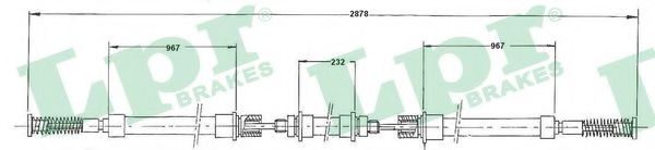LPR C0276B Трос, стояночная тормозная система справа для FORD TRANSIT (Форд Трансит) LPR C0276B Трос, стояночная тормозная система справа для FORD TRANSIT (Форд Трансит)
