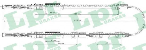 LPR C0277B Трос, стояночная тормозная система справа для FORD TRANSIT (Форд Трансит) LPR C0277B Трос, стояночная тормозная система справа для FORD TRANSIT (Форд Трансит)
