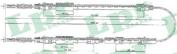 LPR C0278B Трос, стояночная тормозная система справа для FORD TRANSIT (Форд Трансит) LPR C0278B Трос, стояночная тормозная система справа для FORD TRANSIT (Форд Трансит)