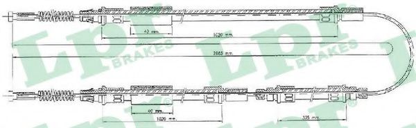 LPR C0280B Трос, стояночная тормозная система справа для FORD TRANSIT (Форд Трансит) LPR C0280B Трос, стояночная тормозная система справа для FORD TRANSIT (Форд Трансит)