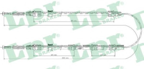 LPR C0298B Трос, стояночная тормозная система справа для FORD TRANSIT (Форд Трансит) LPR C0298B Трос, стояночная тормозная система справа для FORD TRANSIT (Форд Трансит)