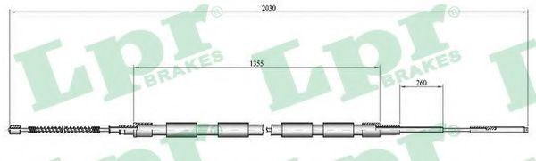 LPR C0302B Трос, стояночная тормозная система справа для VOLKSWAGEN CADDY I (Фольксваген Cаддъ и) LPR C0302B Трос, стояночная тормозная система справа для VOLKSWAGEN CADDY I (Фольксваген Cаддъ и)