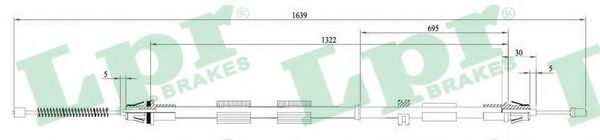 LPR C0469B Трос, стояночная тормозная система сзади для FORD MONDEO (Форд Мондэо) LPR C0469B Трос, стояночная тормозная система сзади для FORD MONDEO (Форд Мондэо)