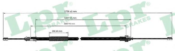 LPR C0612B Трос, стояночная тормозная система справа для PEUGEOT (Пежо) LPR C0612B Трос, стояночная тормозная система справа для PEUGEOT (Пежо)