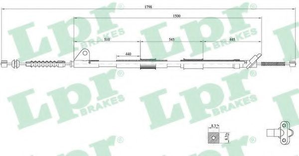 LPR C0857B Трос, стояночная тормозная система слева для TOYOTA CARINA E (Тойота/тоета Карина е) LPR C0857B Трос, стояночная тормозная система слева для TOYOTA CARINA E (Тойота/тоета Карина е)