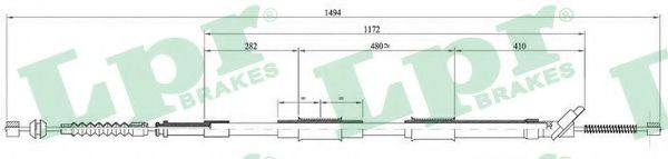 LPR C0871B Трос, стояночная тормозная система справа для TOYOTA COROLLA FX (Тойота/тоета Cоролла инфинити фх) LPR C0871B Трос, стояночная тормозная система справа для TOYOTA COROLLA FX (Тойота/тоета Cоролла инфинити фх)