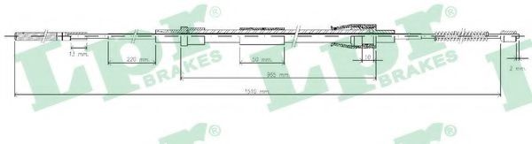 LPR C0965B Трос, стояночная тормозная система справа для SKODA (Шкода) LPR C0965B Трос, стояночная тормозная система справа для SKODA (Шкода)