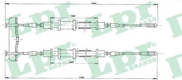 LPR C1347B Трос, стояночная тормозная система справа для OPEL OMEGA A (Опель Омэга а) LPR C1347B Трос, стояночная тормозная система справа для OPEL OMEGA A (Опель Омэга а)