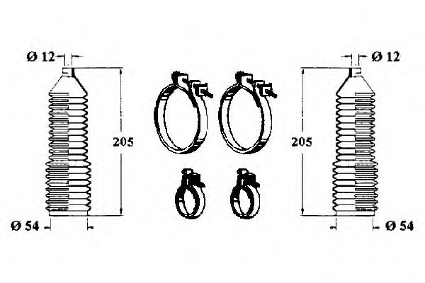 OCAP 0901858 Комплект пылника, рулевое управление для FIAT STILO (Фиат Стило) OCAP 0901858 Комплект пылника, рулевое управление для FIAT STILO (Фиат Стило)
