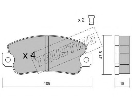TRUSTING 035.1 Тормозные колодки для FIAT STRADA II (Фиат Страда 2) TRUSTING 035.1 Тормозные колодки для FIAT STRADA II (Фиат Страда 2)