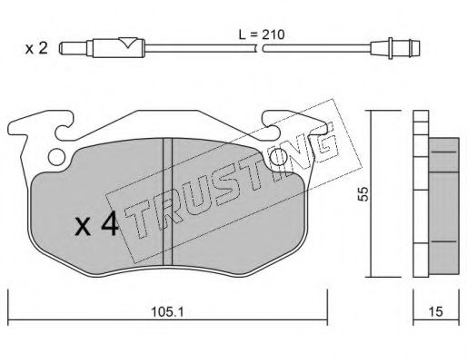 TRUSTING 038.2 Тормозные колодки для RENAULT SUPER 5 (Рено Супэр 5) TRUSTING 038.2 Тормозные колодки для RENAULT SUPER 5 (Рено Супэр 5)