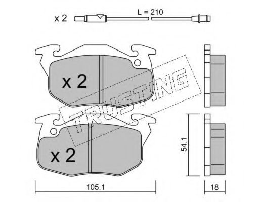 TRUSTING 039.0 Тормозные колодки для RENAULT CLIO I (Рено Cлио и) TRUSTING 039.0 Тормозные колодки для RENAULT CLIO I (Рено Cлио и)