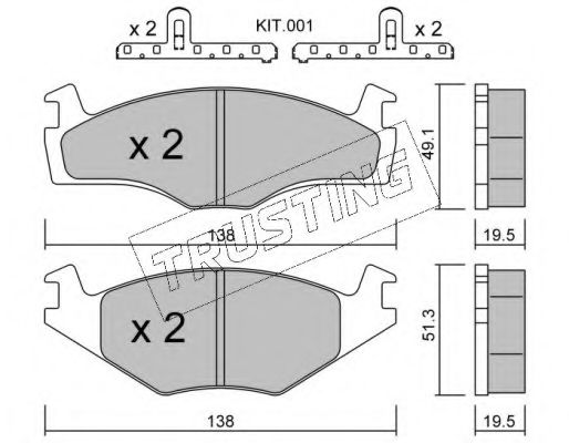 TRUSTING 047.1K Тормозные колодки для VOLKSWAGEN JETTA I (Фольксваген Жэтта и) TRUSTING 047.1K Тормозные колодки для VOLKSWAGEN JETTA I (Фольксваген Жэтта и)