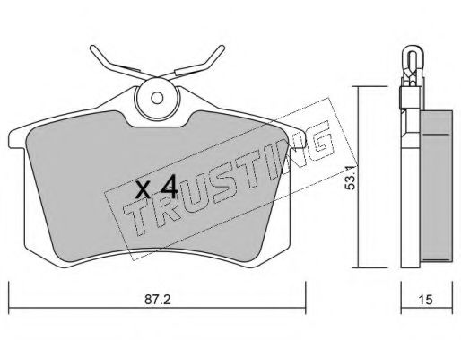 TRUSTING 102.0 Тормозные колодки для VOLKSWAGEN CORRADO (Фольксваген Cоррадо) TRUSTING 102.0 Тормозные колодки для VOLKSWAGEN CORRADO (Фольксваген Cоррадо)