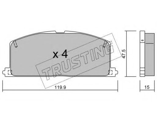 TRUSTING 110.0 Тормозные колодки для TOYOTA PASEO (Тойота/тоета Пасэо) TRUSTING 110.0 Тормозные колодки для TOYOTA PASEO (Тойота/тоета Пасэо)