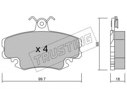TRUSTING 122.0 Тормозные колодки для RENAULT CLIO I (Рено Cлио и) TRUSTING 122.0 Тормозные колодки для RENAULT CLIO I (Рено Cлио и)