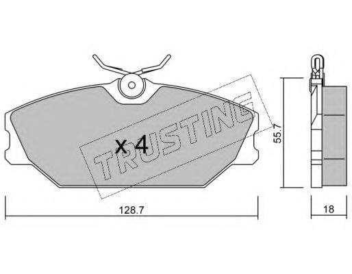 TRUSTING 144.2 Тормозные колодки для RENAULT SCNIC I (Рено Сценик и) TRUSTING 144.2 Тормозные колодки для RENAULT SCNIC I (Рено Сценик и)