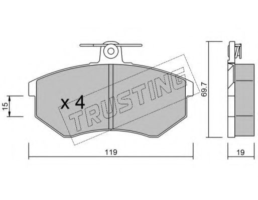 TRUSTING 151.0 Тормозные колодки для AUDI 90 (Ауди 90) TRUSTING 151.0 Тормозные колодки для AUDI 90 (Ауди 90)