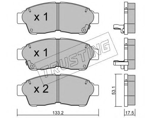 TRUSTING 152.0 Тормозные колодки для TOYOTA CARINA E (Тойота/тоета Карина е) TRUSTING 152.0 Тормозные колодки для TOYOTA CARINA E (Тойота/тоета Карина е)