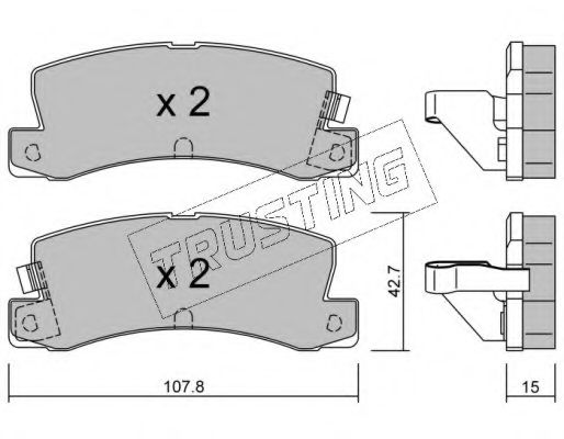 TRUSTING 164.2 Тормозные колодки для TOYOTA COROLLA FX (Тойота/тоета Cоролла инфинити фх) TRUSTING 164.2 Тормозные колодки для TOYOTA COROLLA FX (Тойота/тоета Cоролла инфинити фх)