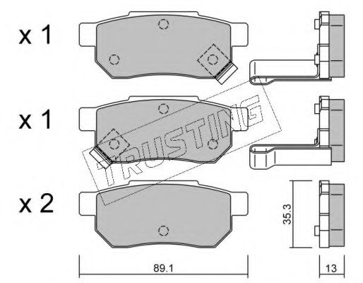 TRUSTING 173.1 Тормозные колодки для HONDA PRELUDE III (Хонда Прэлудэ 3) TRUSTING 173.1 Тормозные колодки для HONDA PRELUDE III (Хонда Прэлудэ 3)