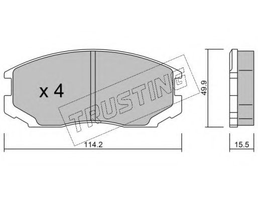 TRUSTING 230.0 Тормозные колодки для MITSUBISHI LANCER IV (Митсубиши/митсубиси Ланcэр иv) TRUSTING 230.0 Тормозные колодки для MITSUBISHI LANCER IV (Митсубиши/митсубиси Ланcэр иv)