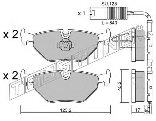 TRUSTING 270.1W Тормозные колодки для ROVER 75 ER (Ровер 75 эр) TRUSTING 270.1W Тормозные колодки для ROVER 75 ER (Ровер 75 эр)