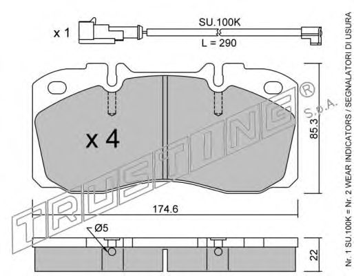 TRUSTING 277.1W Тормозные колодки для IVECO EURO (Ивеко Эуро) TRUSTING 277.1W Тормозные колодки для IVECO EURO (Ивеко Эуро)