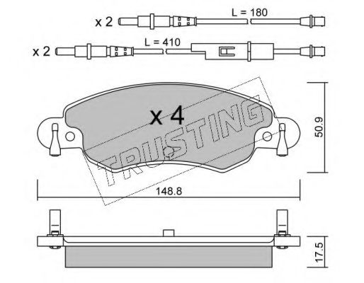 TRUSTING 339.0 Тормозные колодки для CITROËN C5 II (CитроËн С5 2) TRUSTING 339.0 Тормозные колодки для CITROËN C5 II (CитроËн С5 2)