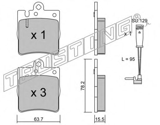 TRUSTING 353.1W Тормозные колодки для MERCEDES-BENZ C-CLASS SCOUPE (Мэрcэдэс-бэнз С класс сcоупэ) TRUSTING 353.1W Тормозные колодки для MERCEDES-BENZ C-CLASS SCOUPE (Мэрcэдэс-бэнз С класс сcоупэ)