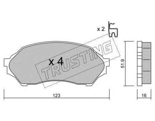 TRUSTING 396.0 Тормозные колодки для MAZDA 323 F/P VI (Мазда 323 ф/п vи) TRUSTING 396.0 Тормозные колодки для MAZDA 323 F/P VI (Мазда 323 ф/п vи)