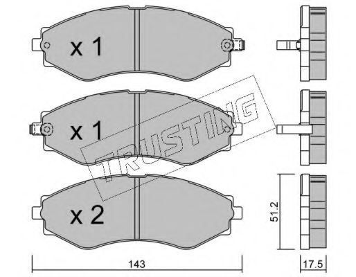 TRUSTING 525.0 Тормозные колодки для DAEWOO TACUMA (Дэу Таcума) TRUSTING 525.0 Тормозные колодки для DAEWOO TACUMA (Дэу Таcума)