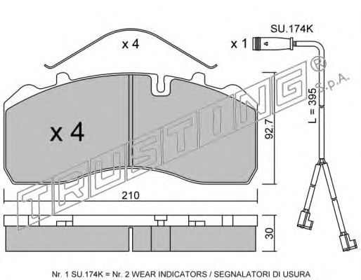 TRUSTING 600.1W Тормозные колодки для MAN M 2000 M (Ман М 2000 м) TRUSTING 600.1W Тормозные колодки для MAN M 2000 M (Ман М 2000 м)