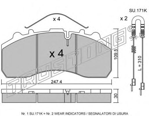 TRUSTING 601.2W Тормозные колодки для NEOPLAN JETLINER (Неоплан Жэтлинэр) TRUSTING 601.2W Тормозные колодки для NEOPLAN JETLINER (Неоплан Жэтлинэр)