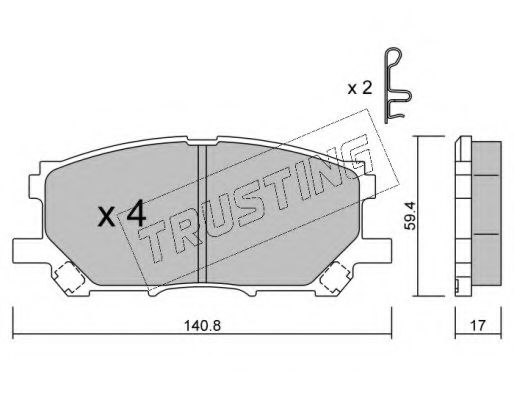 TRUSTING 634.0 Тормозные колодки для LEXUS RX (Лексус Рх) TRUSTING 634.0 Тормозные колодки для LEXUS RX (Лексус Рх)