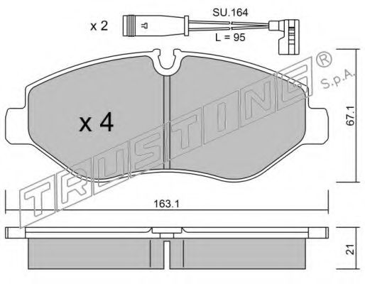 TRUSTING 687.0W Тормозные колодки для MERCEDES-BENZ VITO / MIXTO (Мэрcэдэс-бэнз Вито / миxто) TRUSTING 687.0W Тормозные колодки для MERCEDES-BENZ VITO / MIXTO (Мэрcэдэс-бэнз Вито / миxто)