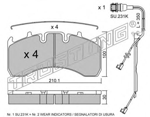 TRUSTING 666.1W Тормозные колодки для RENAULT TRUCKS PREMIUM 2 (Рено трак Прэмиум 2) TRUSTING 666.1W Тормозные колодки для RENAULT TRUCKS PREMIUM 2 (Рено трак Прэмиум 2)