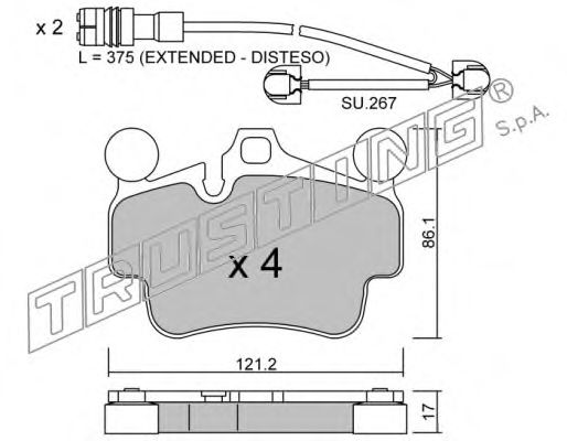 TRUSTING 909.0W Тормозные колодки для PORSCHE CAYMAN (Порше Cаъман) TRUSTING 909.0W Тормозные колодки для PORSCHE CAYMAN (Порше Cаъман)