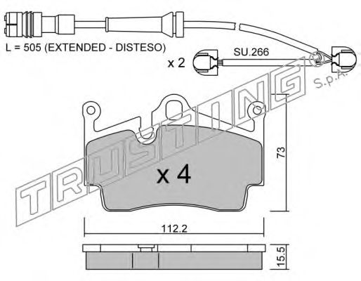 TRUSTING 911.0W Тормозные колодки для PORSCHE CAYMAN (Порше Cаъман) TRUSTING 911.0W Тормозные колодки для PORSCHE CAYMAN (Порше Cаъман)