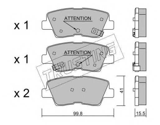 TRUSTING 903.1 Тормозные колодки для HYUNDAI SONATA VII (Хендай Соната 6и) TRUSTING 903.1 Тормозные колодки для HYUNDAI SONATA VII (Хендай Соната 6и)