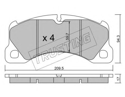TRUSTING 973.3 Тормозные колодки для PORSCHE (Порше) TRUSTING 973.3 Тормозные колодки для PORSCHE (Порше)