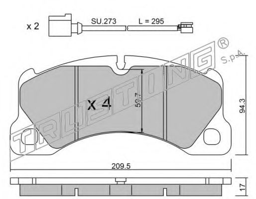 TRUSTING 973.3W Тормозные колодки для PORSCHE (Порше) TRUSTING 973.3W Тормозные колодки для PORSCHE (Порше)
